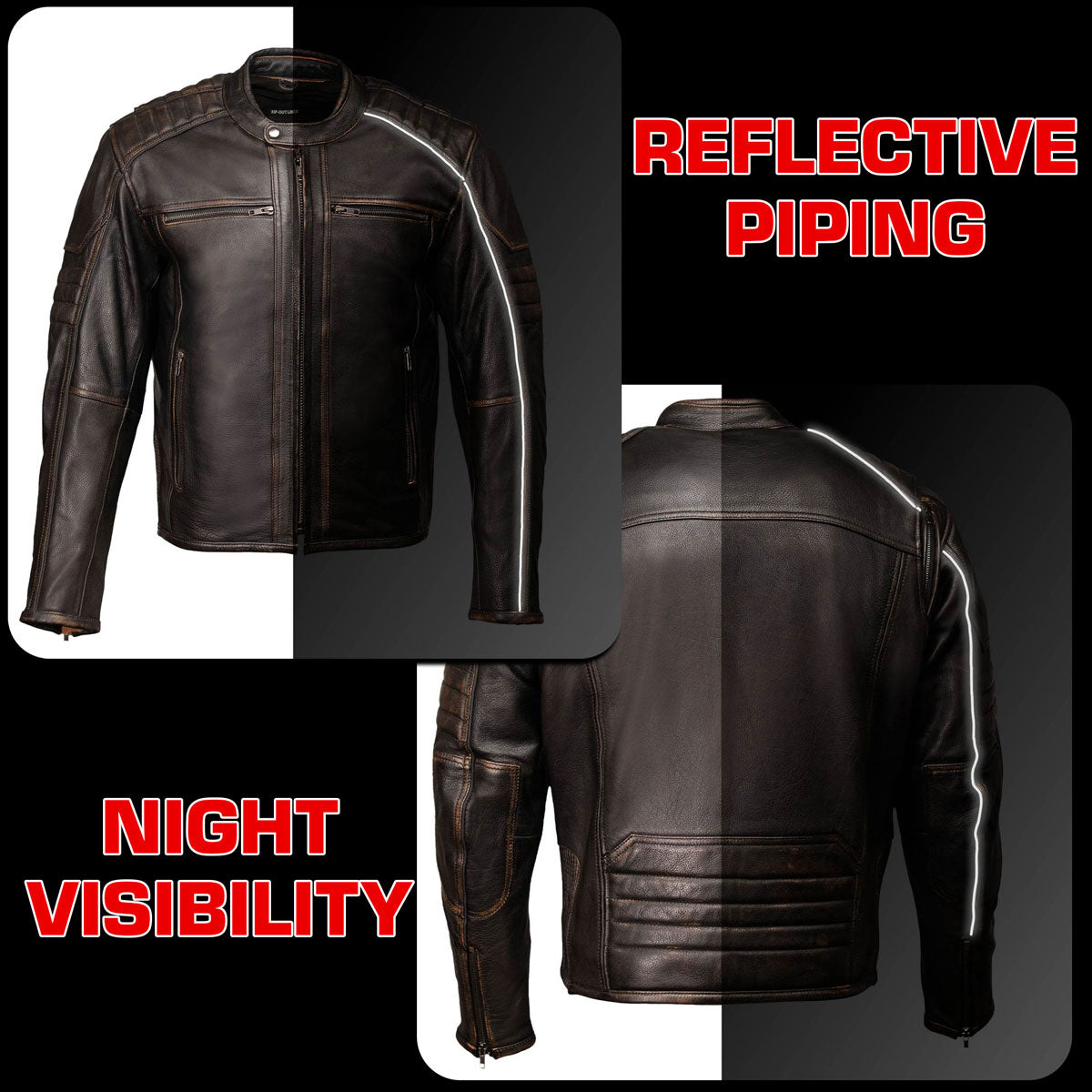 Milwaukee Motorcycle Clothing Co. Men's Brown Leather Jacket, MMC10004