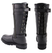 Milwaukee Leather MBL9385 Women's Black Leather 15-Inch Calf Laced Motorcycle Riding Boots with Side Zipper