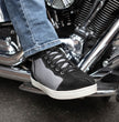 Milwaukee Leather MBM9116 Men's Black Suede and Grey Canvas Street Riding Shoes with Dual Closure and Ankle Support