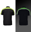 Milwaukee Motorcycle Clothing Co. Men’s Blk/Green Mechanic Work Shirt – w / Reflective Strip, Rider‑Built MDM11604