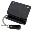 Milwaukee Leather Black Crocodile-Stamped Leather Biker Wallet, MLW7847