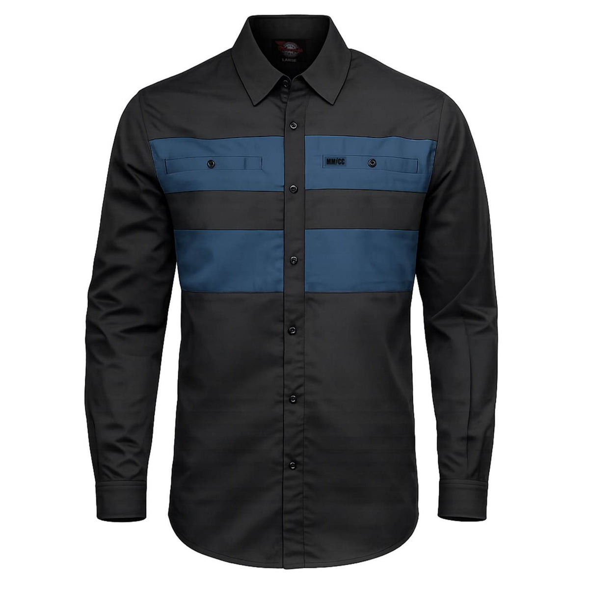 MMCC Men's Block Shift Long Sleeve Mechanic Shop Shirt - Microfiber Panel - MMC16154