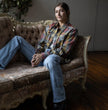 Milwaukee Leather MNG21614 Women's Gray and Red with Yellow Long Sleeve Cotton Flannel Shirt