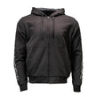 Milwaukee Leather Men's Bare Bones Black Reflective Skull CE Armored Riding Hoodie, Shoulder & Elbow Armor - MPM1797