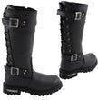 Milwaukee Leather MBL9385 Women's Black Leather 15-Inch Calf Laced Motorcycle Riding Boots with Side Zipper