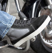 Milwaukee Leather MBM9112 Men's Black Suede with Grey Canvas Reinforced Casual Street Riding Shoes w/ Ankle Support