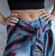 Milwaukee Leather MNG21612 Women's Black and Pink with Blue Long Sleeve Cotton Flannel Shirt
