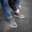 Milwaukee Leather MBM9109 Men's Grey Suede Leather Reinforced Street Riding Waterproof Shoes w/ Ankle Support