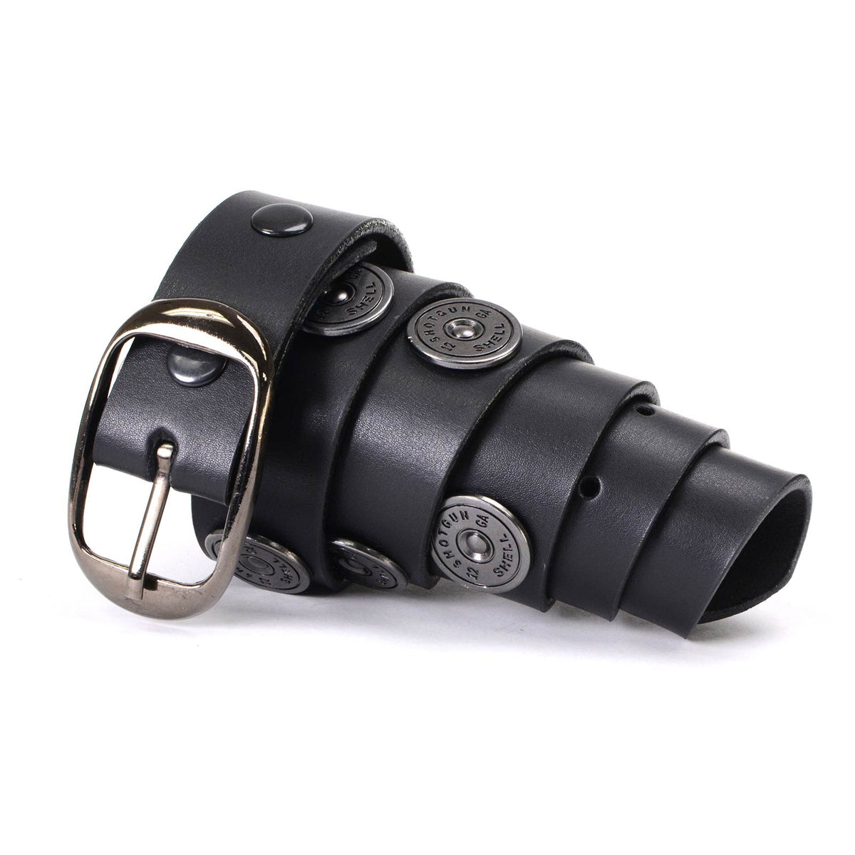 Milwaukee Leather Men's Black 12 Gauge Shell Leather Belt, MP7111