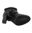 Milwaukee Leather MBL9433 Women's Black Triple Buckle Strap Fashion Riding Boots with Block Heel