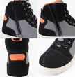 Milwaukee Leather MBM9116 Men's Black Suede and Grey Canvas Street Riding Shoes with Dual Closure and Ankle Support