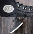 Milwaukee Leather MBM9108 Men's Black Canvas Reinforced Motorcycle Casual Street Riding Shoes w/ Ankle Support