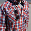 Milwaukee Leather MNG11638 Men's Red and Blue with White Long Sleeve Cotton Flannel Shirt