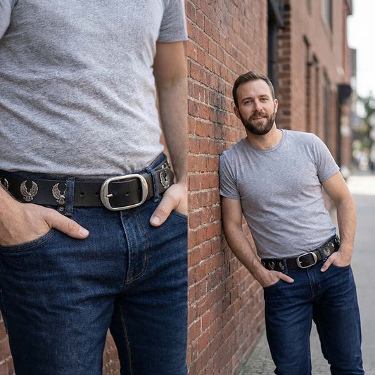 Milwaukee Leather Men's Black Liberty Talon Leather Belt, MP7113