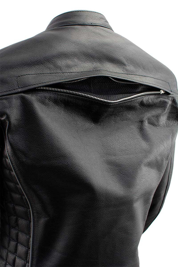 Milwaukee Leather LKL27000 Women’s Vented Premium Black Leather Jacket with Silver Trim