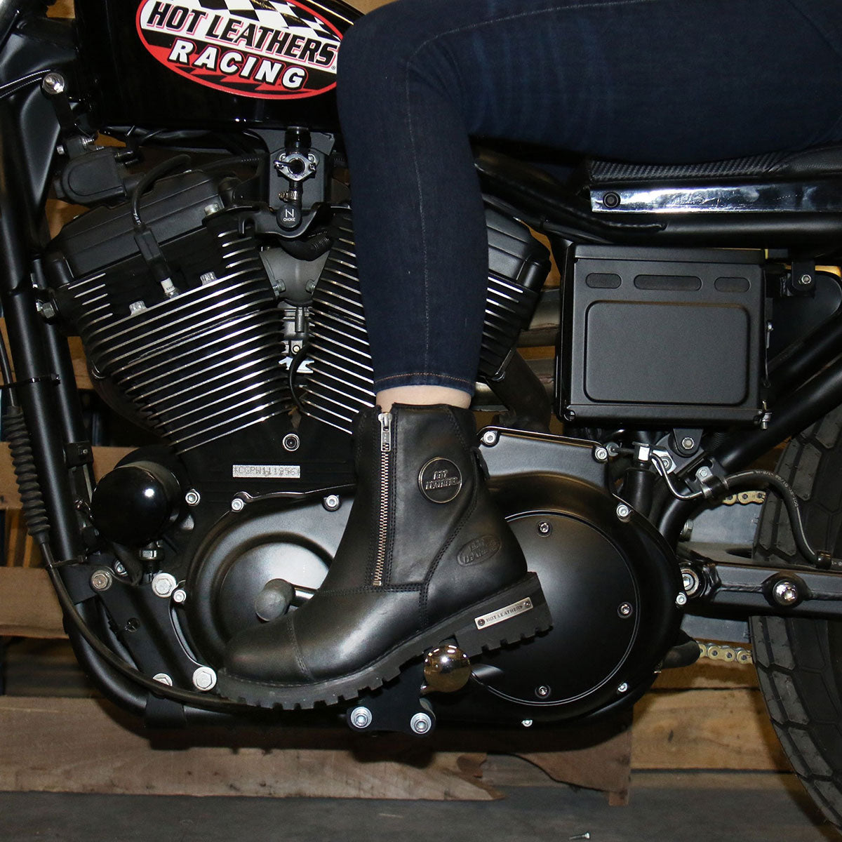 Hot Leathers Women's Double Trouble Black Zipper Boots, BTL1002