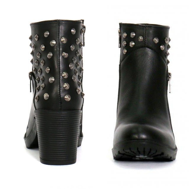 Hot Leathers Women's Black Diamond Black Zipper Boots, BTL1003