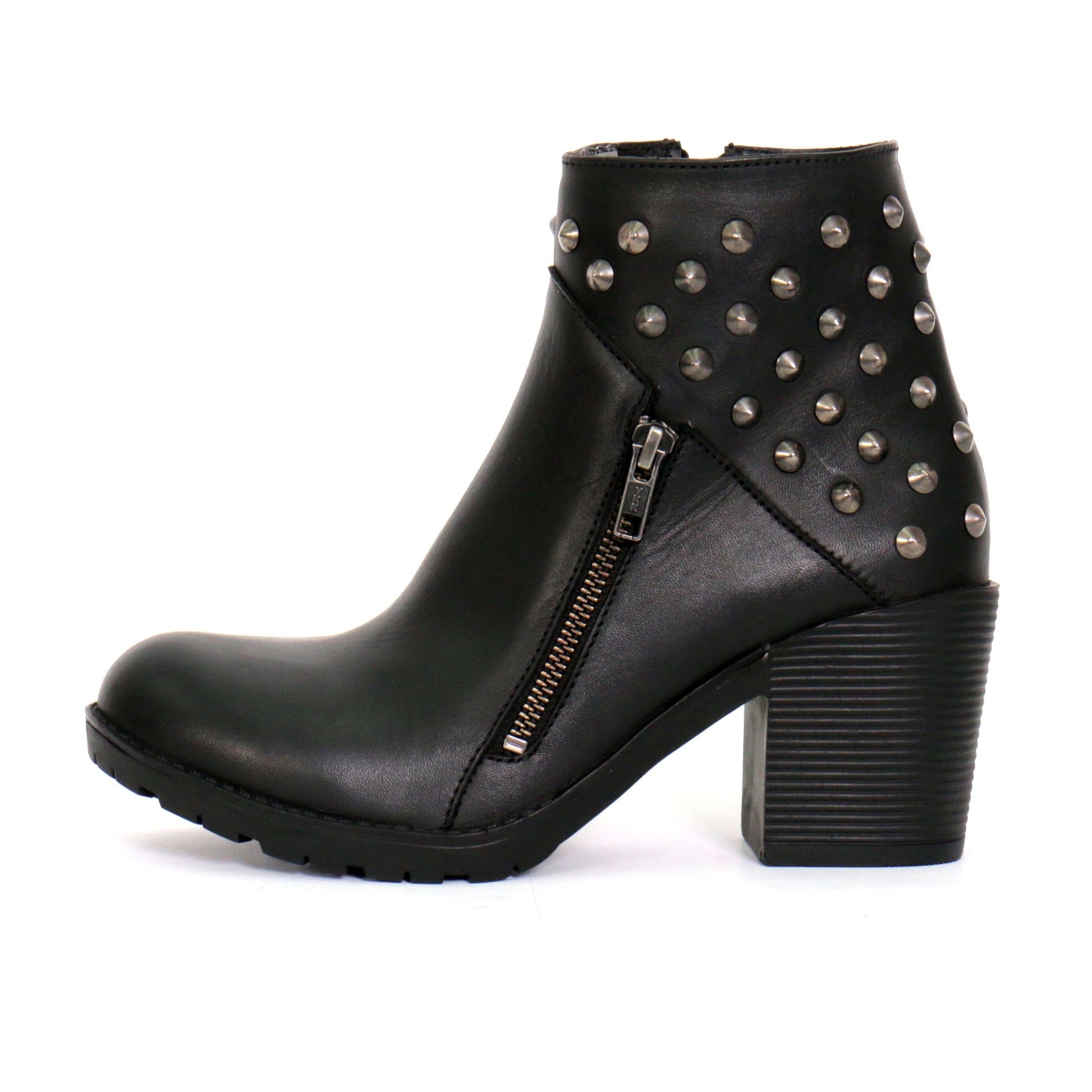 Hot Leathers Women's Black Diamond Black Zipper Boots, BTL1003
