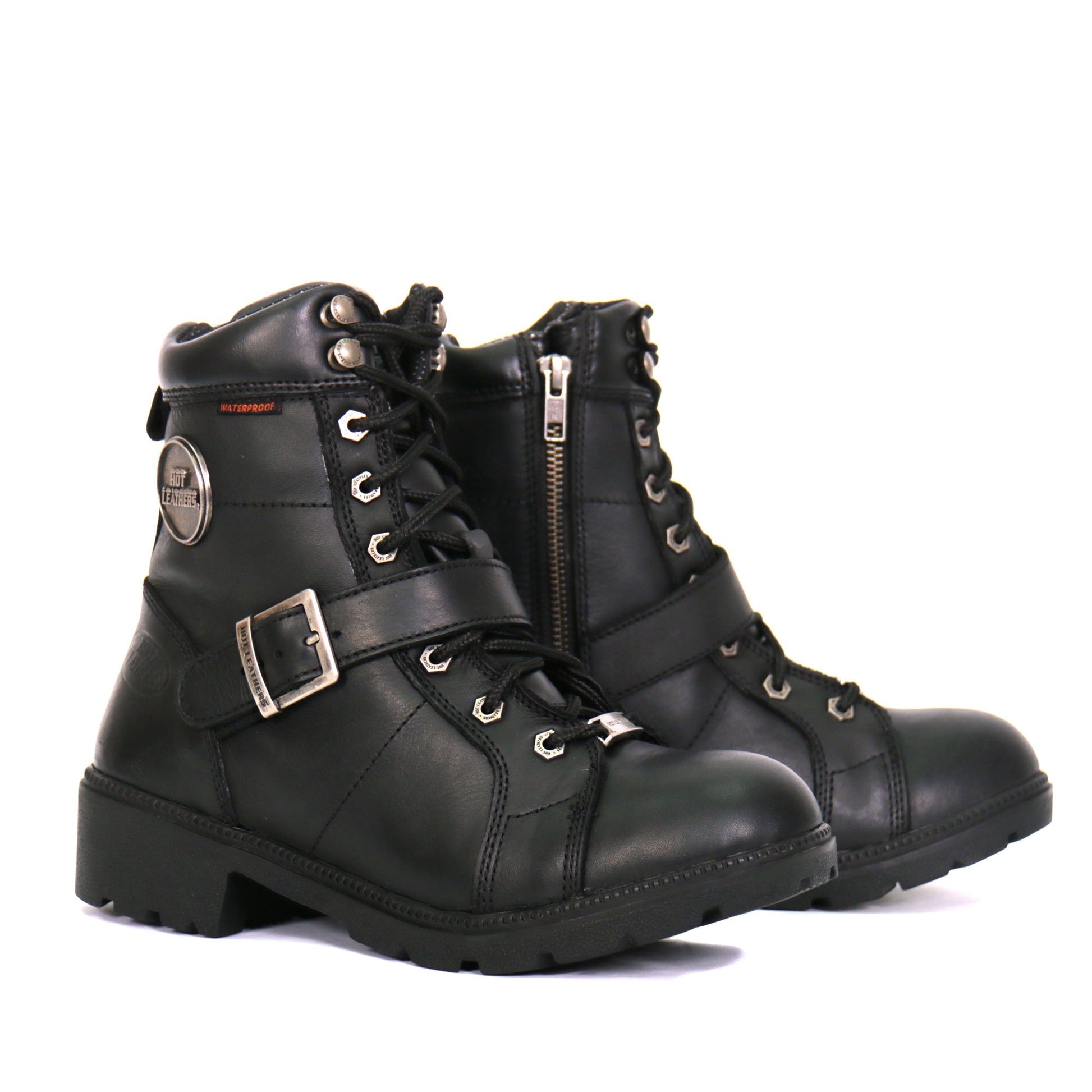 Hot Leathers Women's Road Siren Black Lace-Up Boots, BTL1004