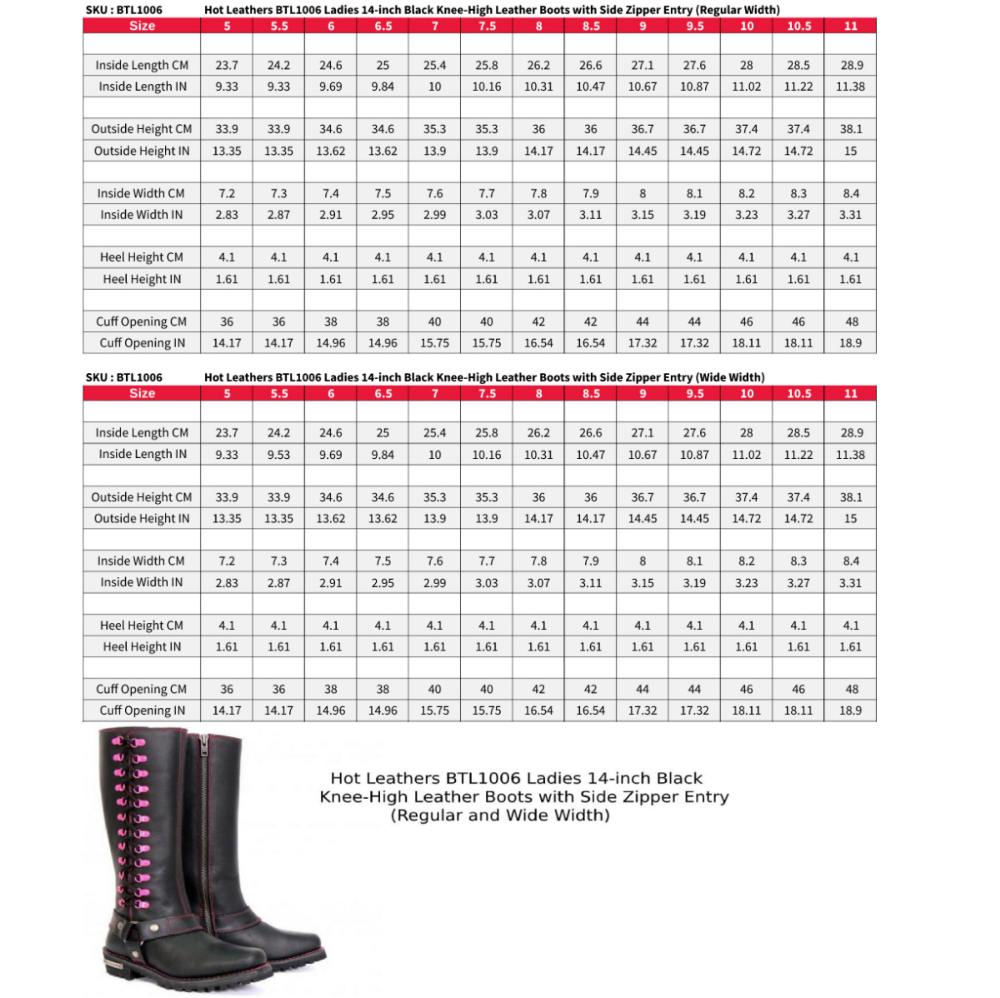 Hot Leathers Women's Black Widow Black Knee-High Boots, BTL1006