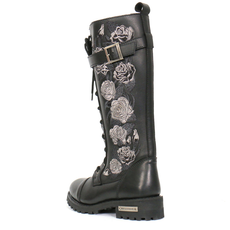 Hot Leathers Women's Wild Rose Black Knee-High Boots, BTL1007