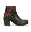 Hot Leathers Women's Thorned Rose Black Zipper Boots, BTL1008