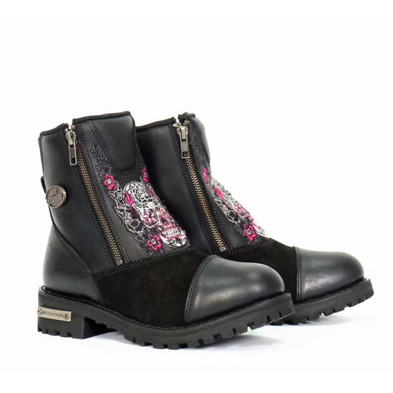 Hot Leathers Women's Sugar Reaper Black Zipper Boots, BTL1009