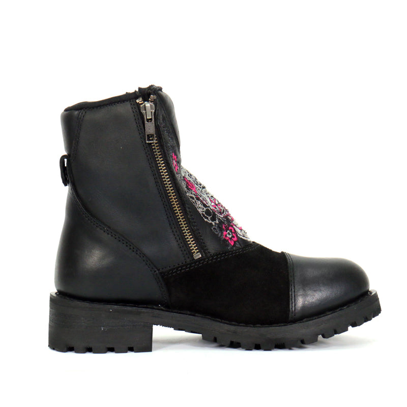 Hot Leathers Women's Sugar Reaper Black Zipper Boots, BTL1009