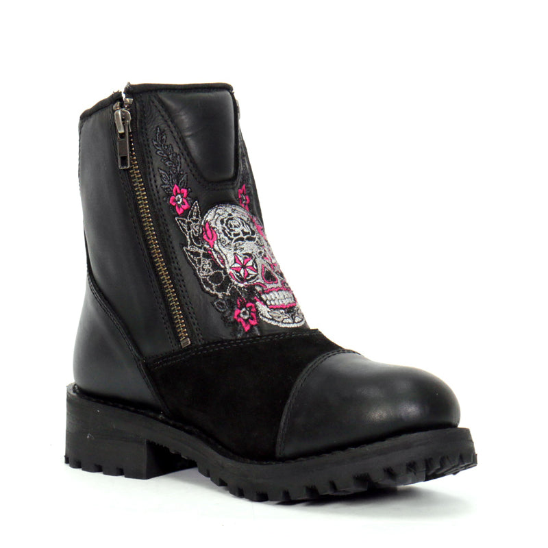 Hot Leathers Women's Sugar Reaper Black Zipper Boots, BTL1009