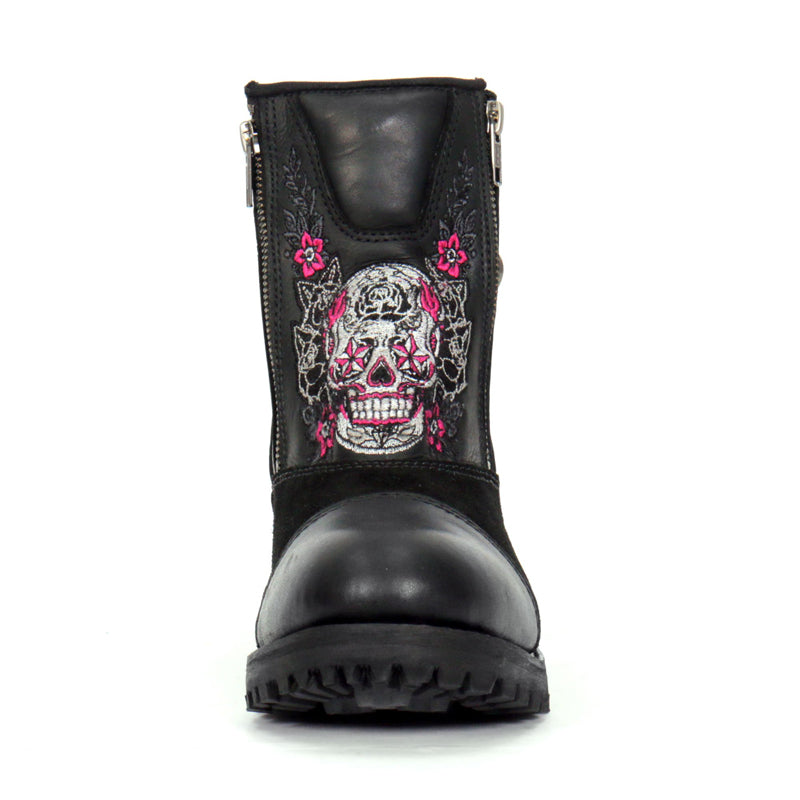 Hot Leathers Women's Sugar Reaper Black Zipper Boots, BTL1009