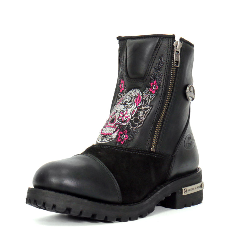 Hot Leathers Women's Sugar Reaper Black Zipper Boots, BTL1009