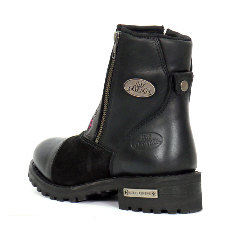 Hot Leathers Women's Sugar Reaper Black Zipper Boots, BTL1009