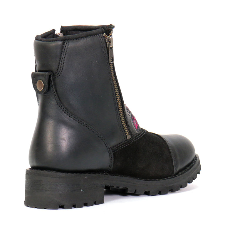 Hot Leathers Women's Sugar Reaper Black Zipper Boots, BTL1009