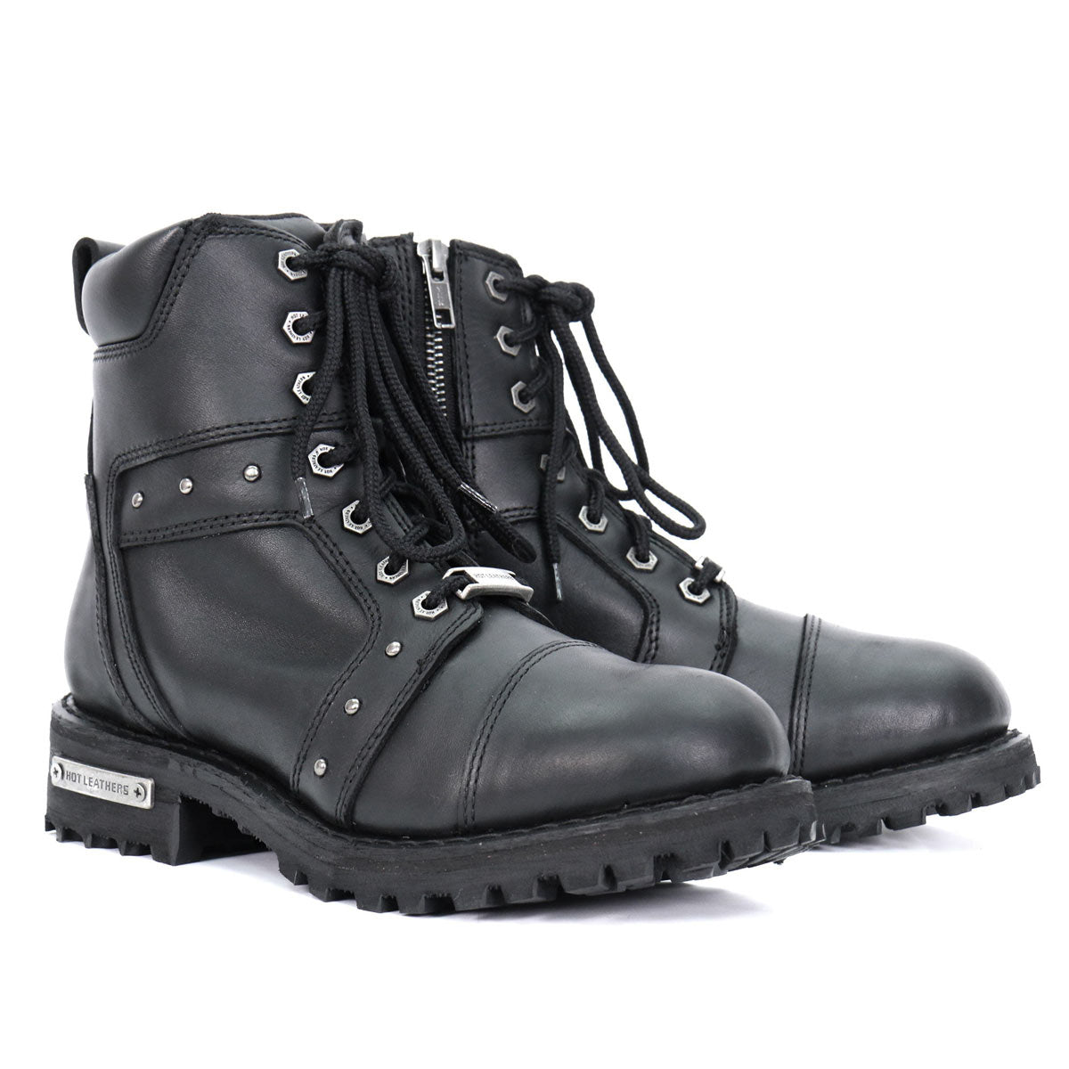 Hot Leathers Women's Studded Outlaw Black Logger Boots, BTL1010