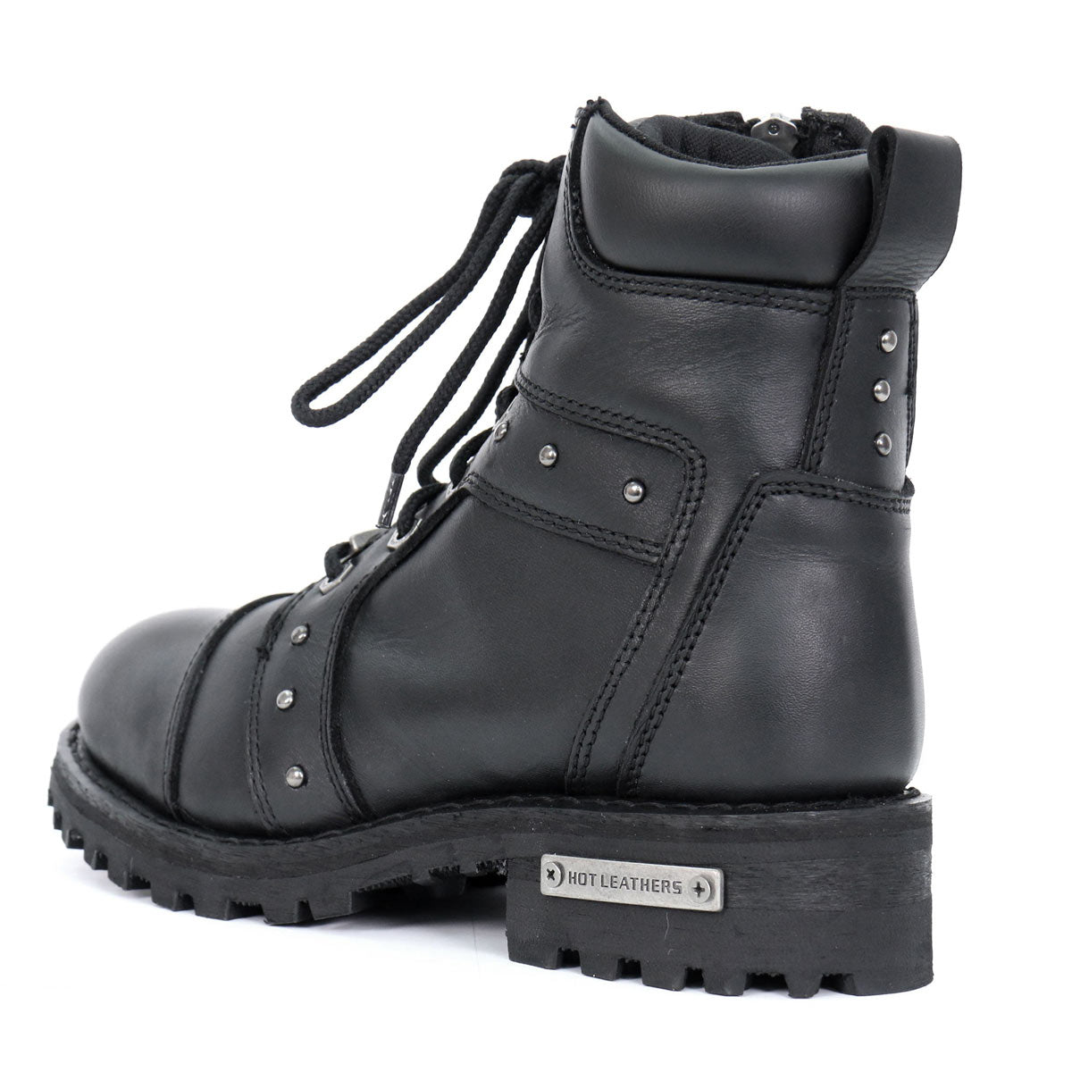 Hot Leathers Women's Studded Outlaw Black Logger Boots, BTL1010