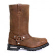 Hot Leathers Men's Rust Brown 11-inch Harness Motorcycle Biker Leather Boots BTM1001