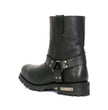 Hot Leathers BTM1004 Men's Black 8-inch Short Harness Leather Boots with Lug Sole