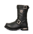 Hot Leathers BTM1005 Men's Black 10-inch Tall Round Toe Engineer Leather Boots with Lug Sole