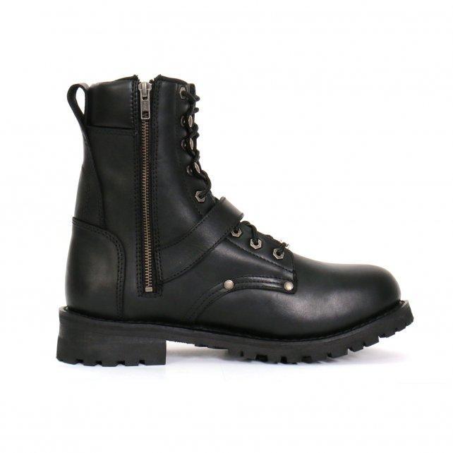 Hot Leathers Men's Iron Buckle Black Logger Boots, BTM1006