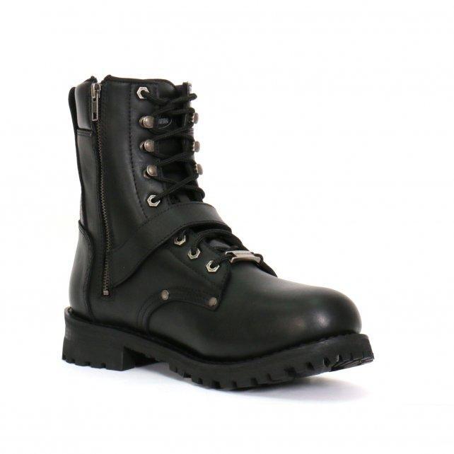 Hot Leathers Men's Iron Buckle Black Logger Boots, BTM1006