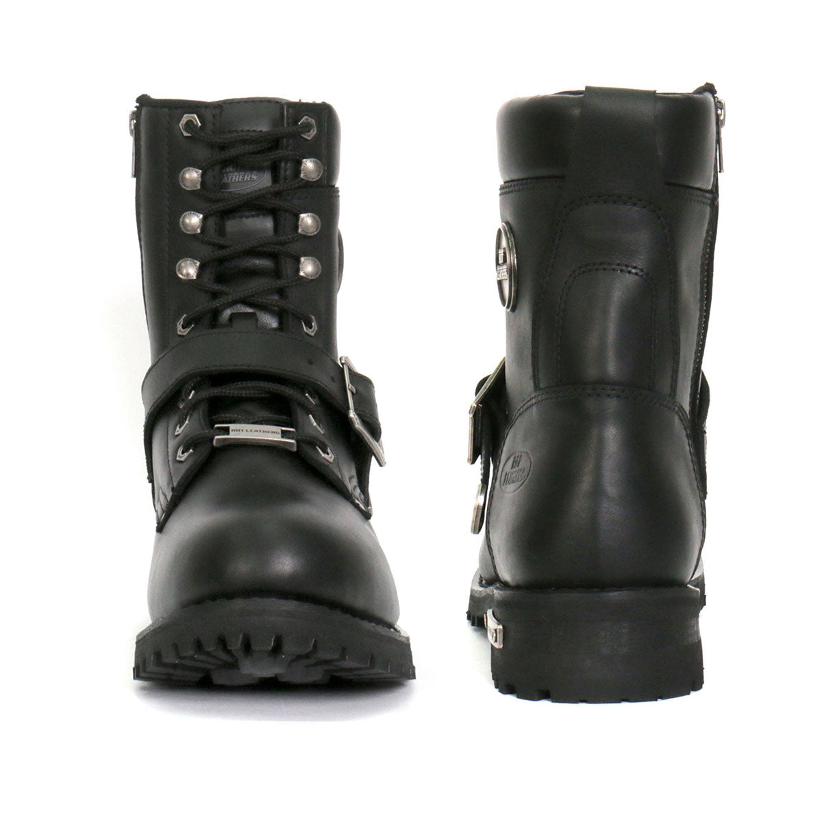 Hot Leathers Men's Iron Buckle Black Logger Boots, BTM1006