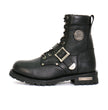 Hot Leathers Men's Iron Buckle Black Logger Boots, BTM1006