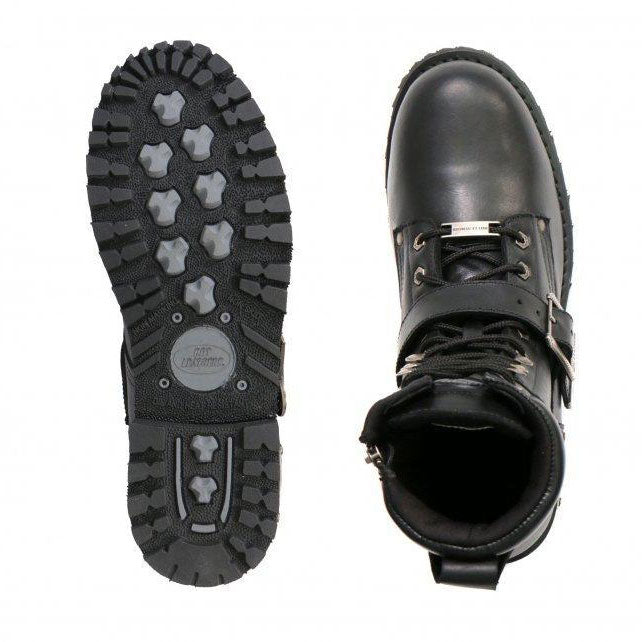Hot Leathers Men's Iron Buckle Black Logger Boots, BTM1006
