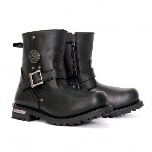 Hot Leathers Men's Blacktop Engineer Black Engineer Boots, BTM1008