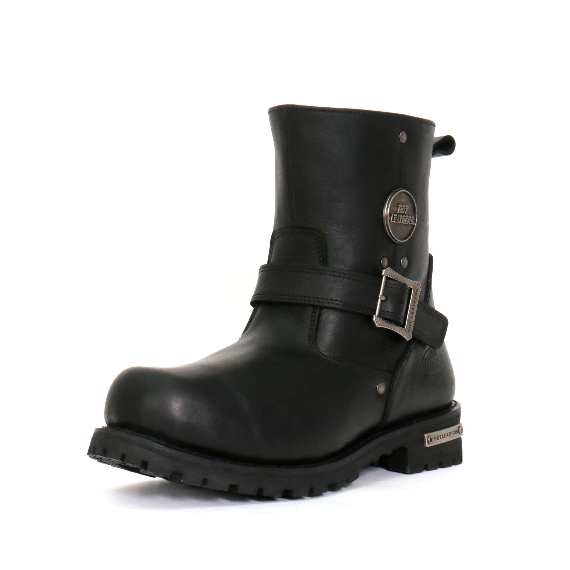 Hot Leathers Men's Blacktop Engineer Black Engineer Boots, BTM1008