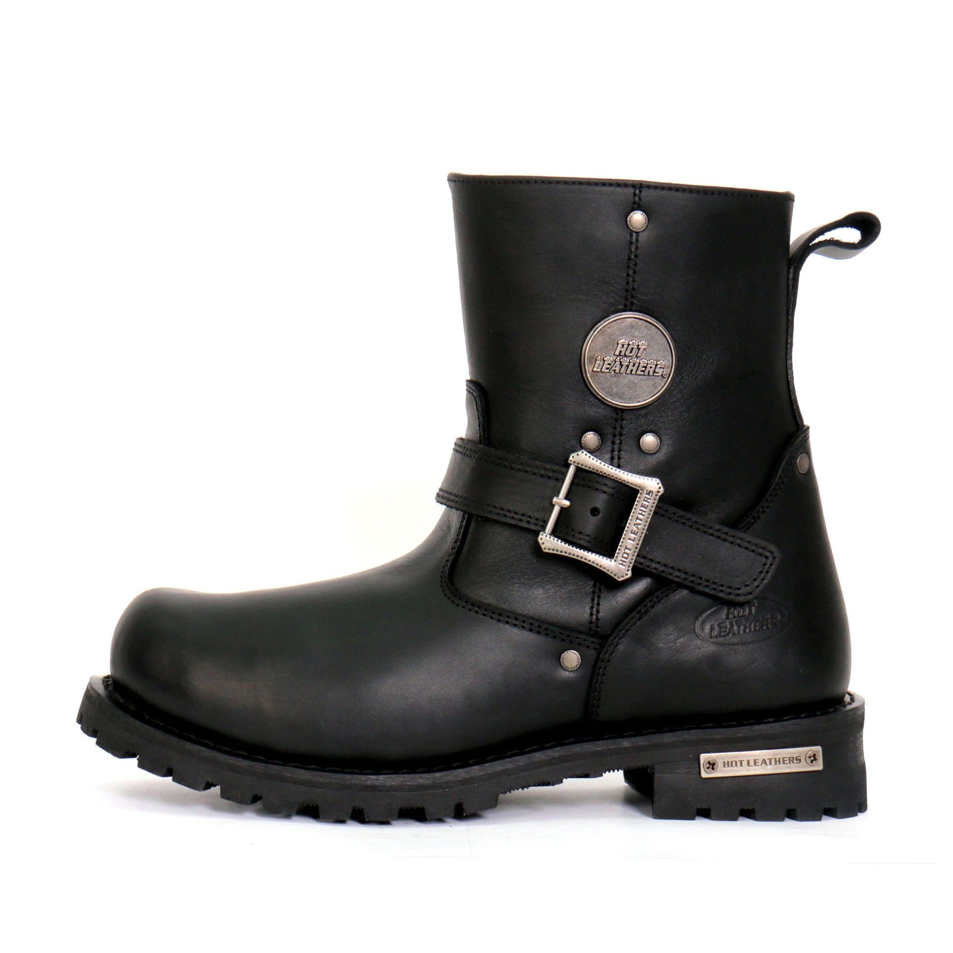 Hot Leathers Men's Blacktop Engineer Black Engineer Boots, BTM1008