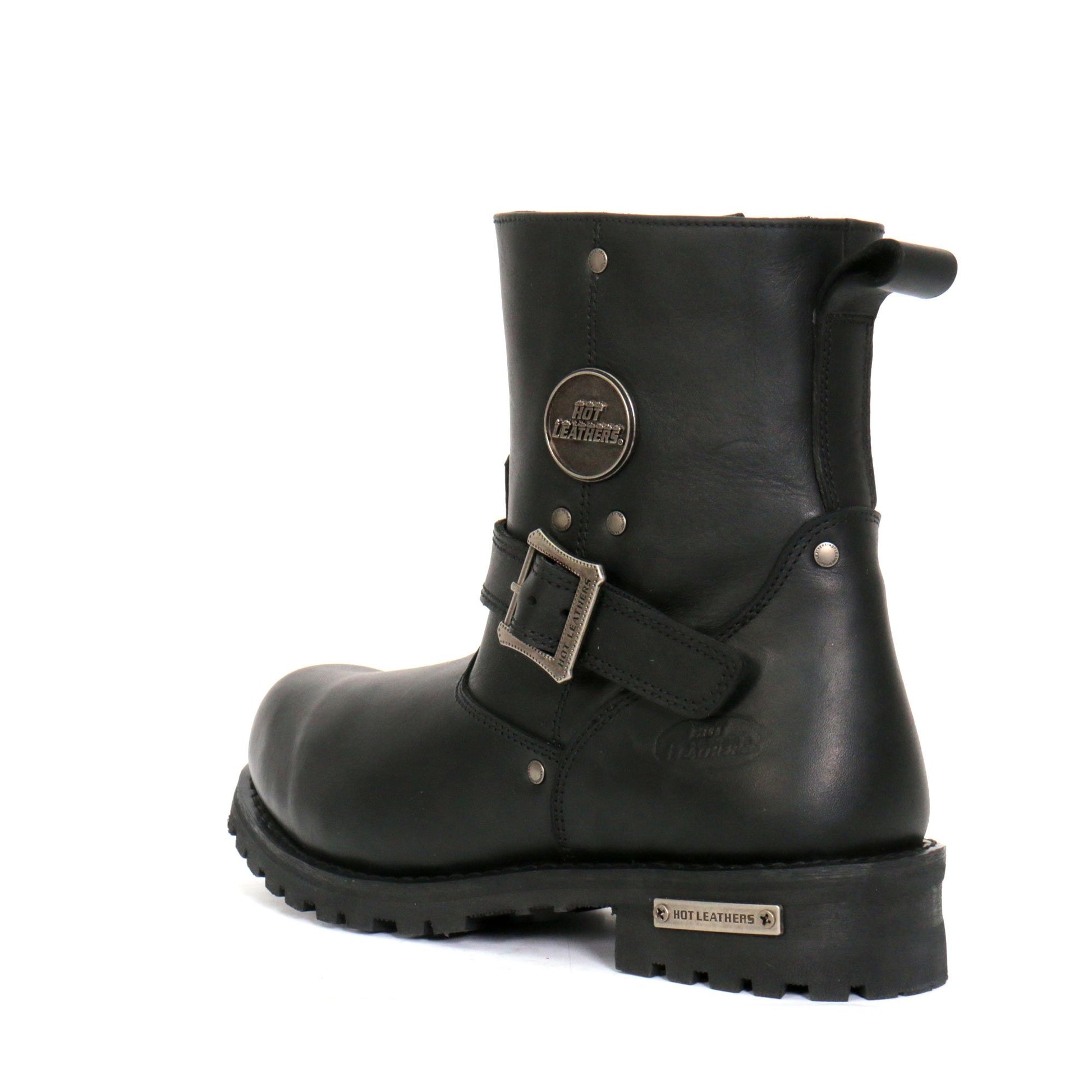 Hot Leathers Men's Blacktop Engineer Black Engineer Boots, BTM1008