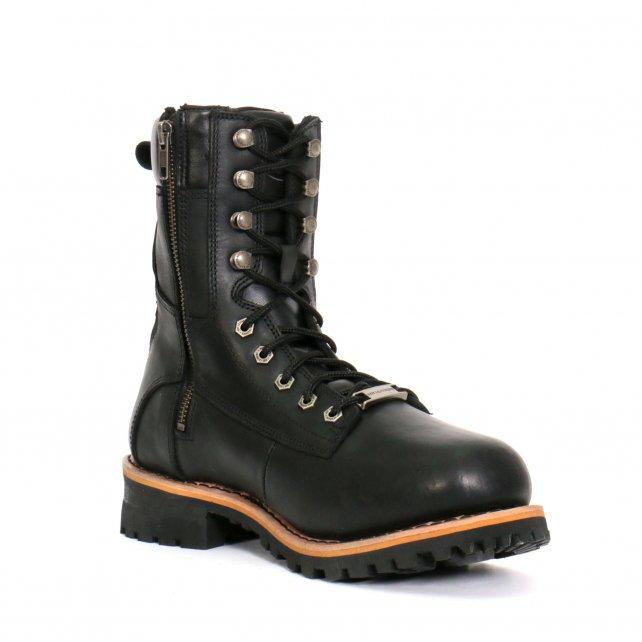 Hot Leathers Men's Two-Tone Renegade Black Logger Boots, BTM1011