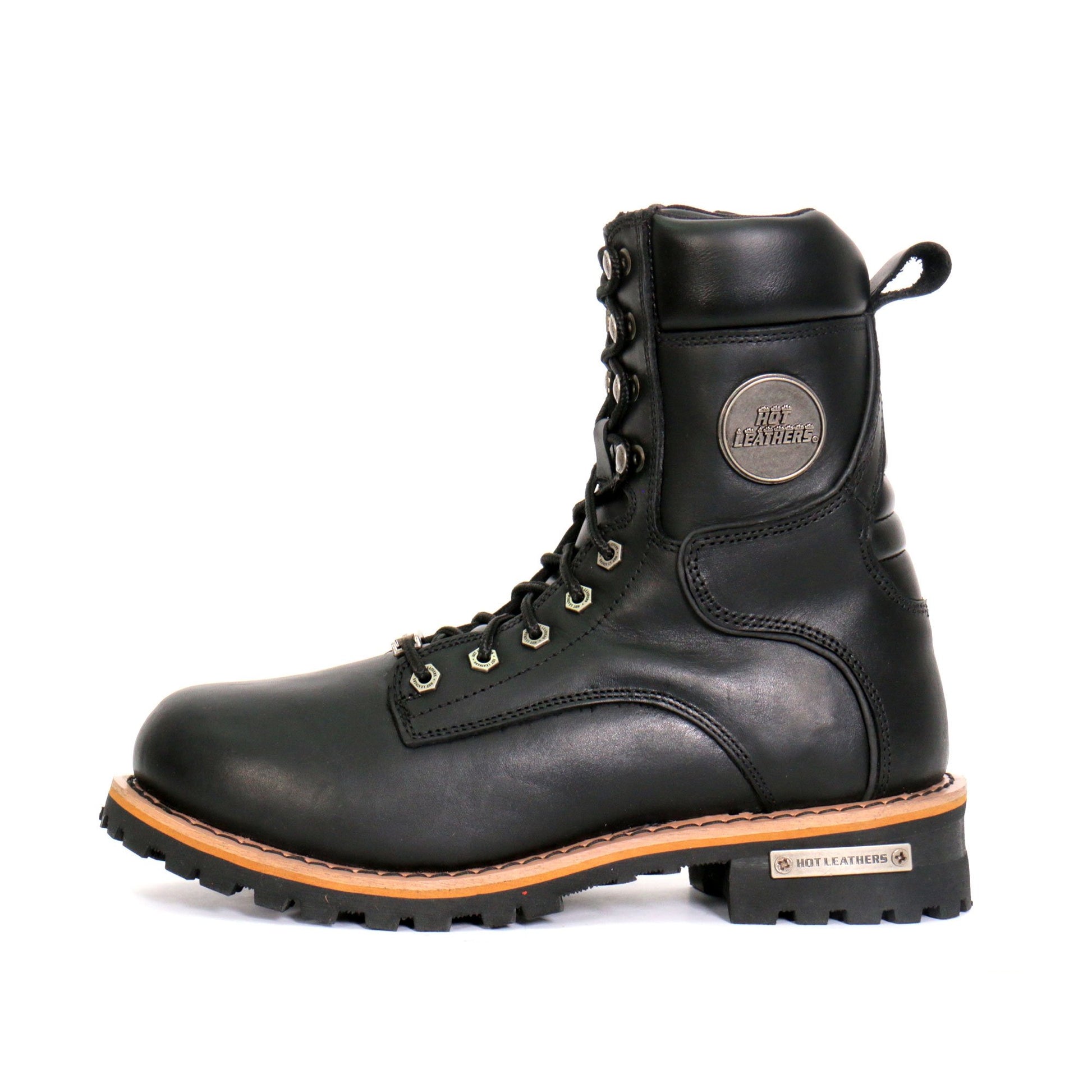 Hot Leathers Men's Two-Tone Renegade Black Logger Boots, BTM1011