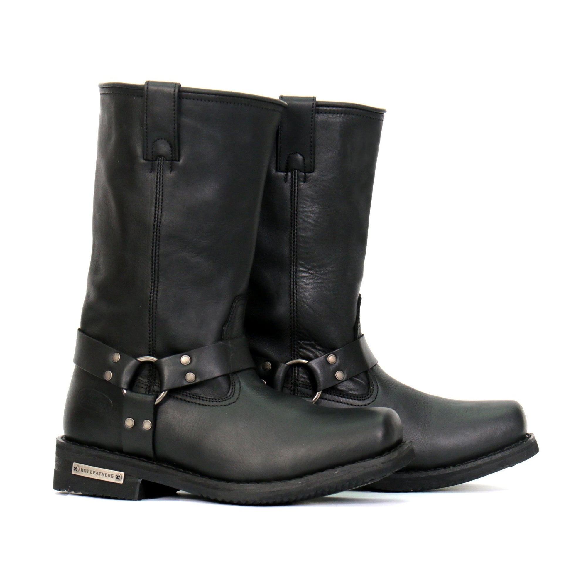 Hot Leathers Men's Midnight Harness Black Harness Boots, BTM1016